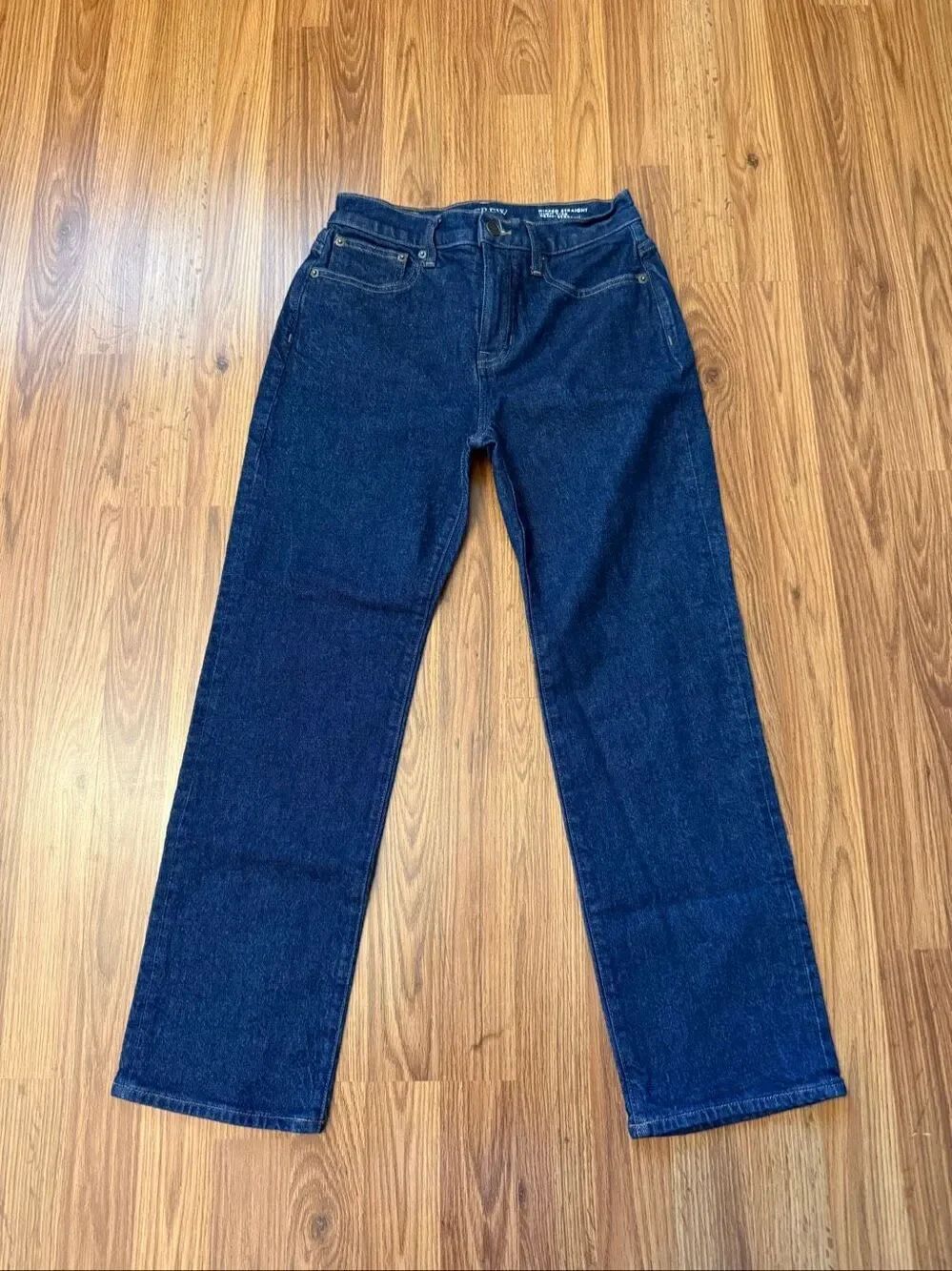 J.Crew Women's Nipped Straight High Rise Semi-Stretch Jeans Blue Size 26P